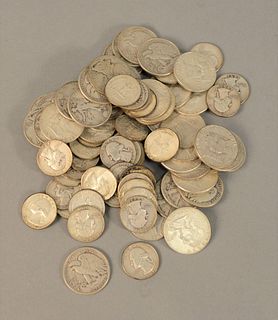 Coin lot to include, $30.00 face 90% Franklin halves along with $30.00 face 90% mixed lot of halves and quarters.