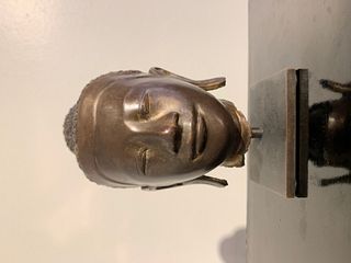 Small Mandalay Burmese Bronze Buddha Head, 19th Century