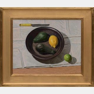 Henning Loeschcke (b. 1946) Still Life with Knife and Plate Oil on canvas