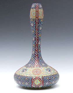 AN EARLY 20TH C. FRENCH PERSIANATE ART POTTERY VASE