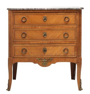 A 19TH C. FRENCH DIRECTOIRE STYLE THREE DRAWER STAND