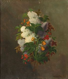 A 19TH AMERICAN FLORAL STILL LIFE SIGNED FRANCIS DIDIER