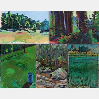 Mark David Gottsegen (1948-2013) Ten Works Depicting Landscapes Acrylic on paper