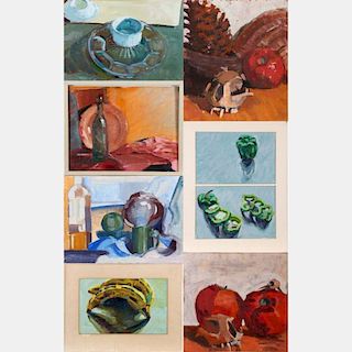 Mark David Gottsegen (1948-2013) Seven Works Depicting Still Lifes Acrylic on board and canvas