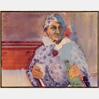 Ginna Brand (b. 1929) Old Clown  Oil on canvas