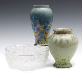EARLY 20TH CENTURY FRENCH ART POTTERY AND GLASS