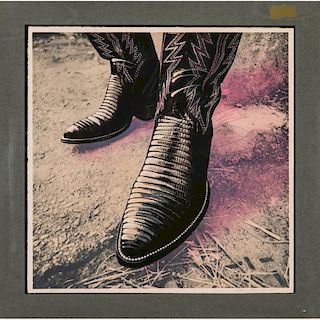 Paul Jasmin (b. 1935) Cowboy Boots Mixed media lithograph