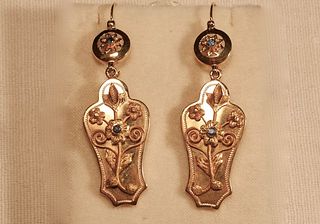 Victorian Decorative Flower Gold Earrings, courtesy of J Austin Jeweler