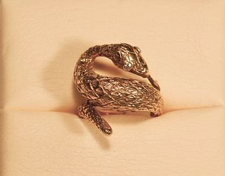 14K and Diamond Coiled Serpent Ring, courtesy of J Austin Jeweler