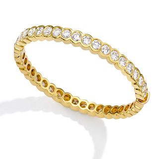 Mish Elizabeth Hinged Bangle Bracelet, 18k Gold & Diamond