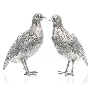 Pair of Sterling Table Decoration "Game Birds" c1890s, courtesy of Jeffrey Lawrence