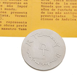 Rufino Tamayo (Oaxaca de Juárez, México 1899-Ciudad de México, 1991) Medalla conmemorativa con su obra gráfica "El hombre en ros...
