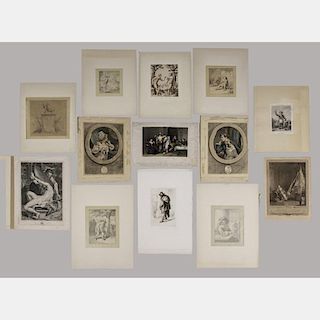 A Collection of Thirteen Old Master School Etchings, 18th/19th Century.