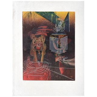 ROBERTO MATTA . Sin título, de la Carpeta Une Saison en Enfer, 1978. Grabado al aguafuerte, aguatinta y carborundum. 28 /100.