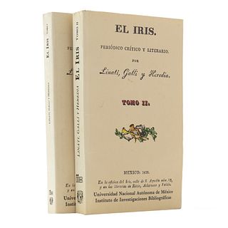 Linati, Galli y Heredia. El Iris. Periódico Crítico y Literario.  México: Universidad Nacional Autónoma de México, 1986. Piezas: 2.