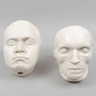 Máscaras mortuorias de Beethoven. Alemania, Bonn, siglo XX. Reproducciones oficiales del Museo Casa de Beethoven en yeso moldeado.Pz: 2