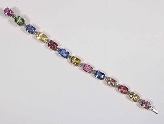 Bayco Multi-Colored Sapphire & Diamond Bracelet