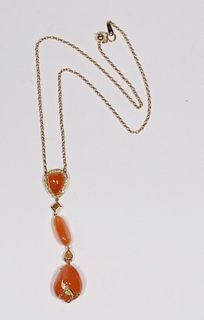 Laura Munder Mandarin Garnet Pendant Necklace