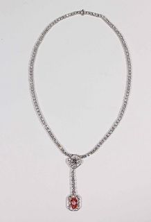 Oscar Heyman Sapphire & Diamond Lavalier Necklace