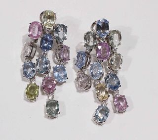 Pair of Antonini Sapphire Drop Earrings