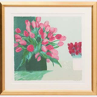 Roger Muhl (1929-2008), Tulipes et Roses Lithograph