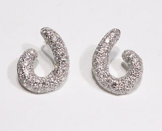 Pair of Pave Diamond Earrings