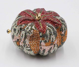 Judith Leiber Autumnal Beaded Pumpkin Minaudiere