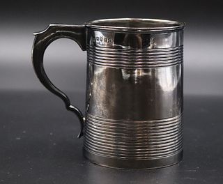 English Ribbed Sterling Silver Cup, 18th C