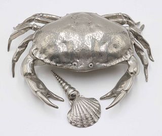 Large Cipolla Pewter Hinged Crab 