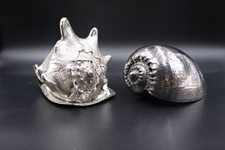 Large Sterling Silver Overlay Conch Seashell