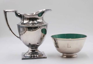 Towle Silver Plated and Green Enamel Bowl