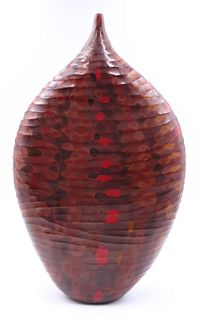 Massimo Micheluzzi Brown Glass Tall Vessel