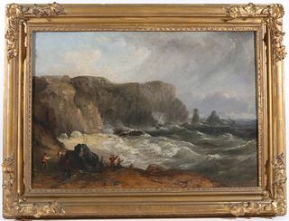 Oil on Canvas, Attributed Thomas Birch, Maritime