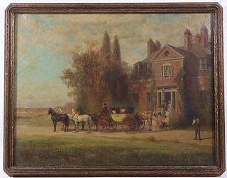 Oil, A. Wordsworth Thompson, Carriage and Mansion