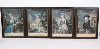 Four Hand-Colored Engravings, Charles Corbutt