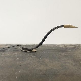 Vintage Brass & Leather Desk Lamp