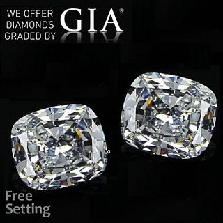 4.03 carat diamond pair Cushion cut Diamond GIA Graded 1) 2.02 ct, Color D, IF 2) 2.01 ct, Color E, IF. Unmounted. Appraised Value: $140,200 