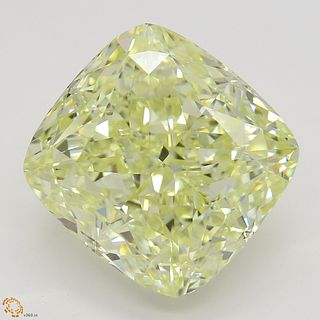 8.01 ct, Natural Fancy Light Yellow Even Color, VVS2, Cushion cut Diamond (GIA Graded), Unmounted, Appraised Value: $229,800 