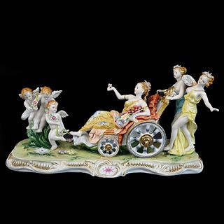 Continental Meissen Style Chariot Group