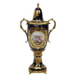 Continental Sevres Style Covered Urn