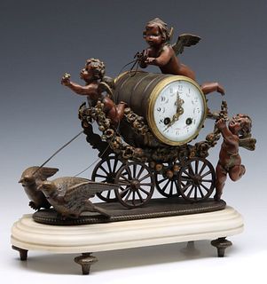 A 19TH C. FRENCH CLOCK SIGNED SOCIETE CLUSIENNE