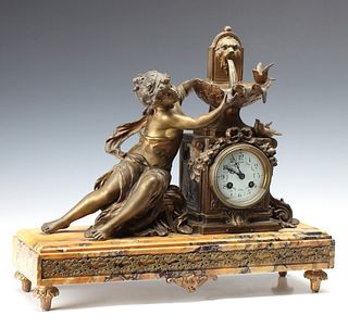 A 19TH CENTURY FIGURAL STATUE CLOCK SIGNED JAPY FRERES