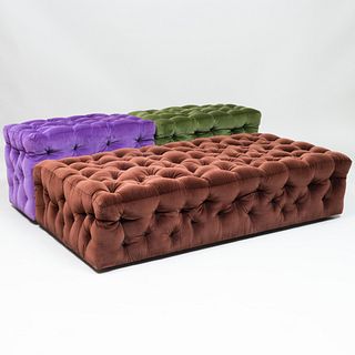 Mertalia Velvet Tufted 'La Michetta' Modular Sofa