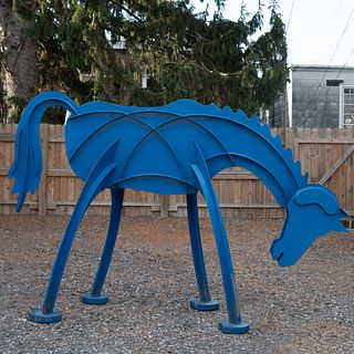 Frederick Prescott (b. 1949): Wild Blue Horse 1