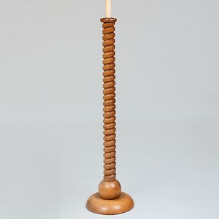 Modern Turned Wood Floor Lamp
