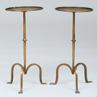 Pair of Small Gilt-Metal Drinks Tables