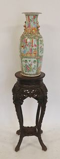 Antique Carved Chinese Marbletop Pedestal