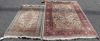 2 Vintage And Finely Hand Woven Area Carpets.