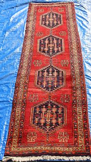 Vintage And Finely Hand Woven Kazak Style Runner