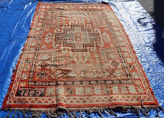 Antique And Finely Hand Woven Moroccan Carpet.